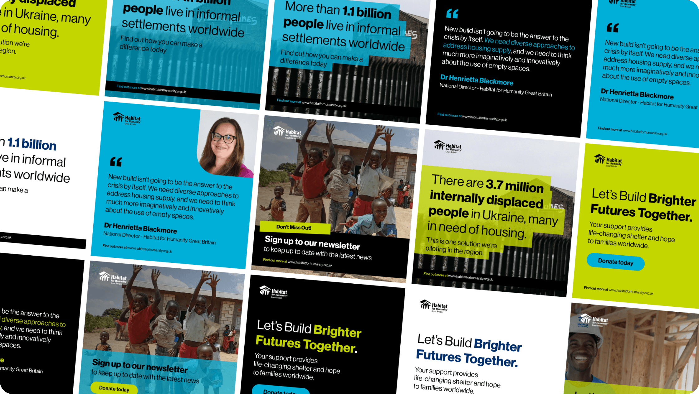 Digital assets created for Habitat Humanity GB as part of our Charity of the Year package 2025.